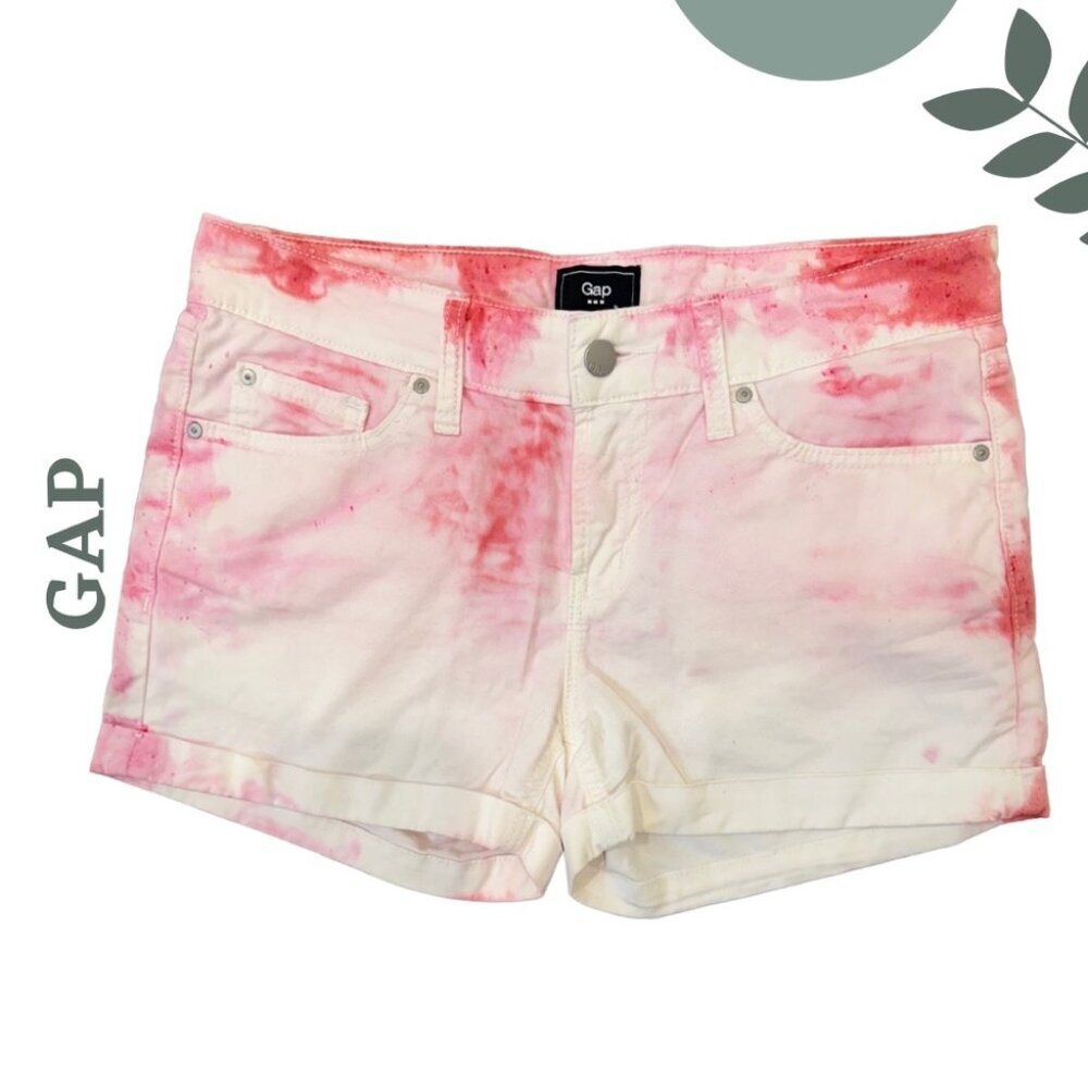 GAP Pink Tie-Dye Cotton Stretch Shorts | Summer Festival | Size 2